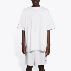 Ανδρικό Balenciaga με χαμογελαστό πρόσωπο, κοντομάνικο, λευκό 651795TKV769140