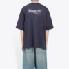 Ανδρικό Balenciaga με εκτύπωση Political Campaign, κοντομάνικο, ναυτικό μπλε 570803TAV444128