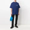 Ανδρικό Balenciaga με εκτύπωση Political Campaign, μεγάλη έκδοση, κοντό μανίκι, ναυτικό μπλε 641675TIV521195