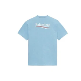 Ανδρικό Balenciaga με εκτύπωση Political Campaign, στρογγυλό λαιμό, κοντό μανίκι, μπλε 570803TBV425840 Ανδρικό Balenciaga με εκτύπωση Political Campaign, στρογγυλό λαιμό, κοντό μανίκι, μπλε 570803TBV425840