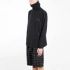 Ανδρικό Balenciaga με κεντημένο λογότυπο, μισό φερμουάρ και ψηλό γιακά, μαύρο 486144TWK521000