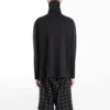 Ανδρικό Balenciaga με κεντημένο λογότυπο, μισό φερμουάρ και ψηλό γιακά, μαύρο 486144TWK521000