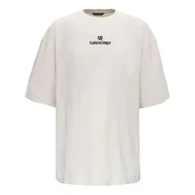 Ανδρικό Balenciaga με λογότυπο αλφάβητου, κοντομάνικο, γκρι-λευκό 641614TJVA99054 Ανδρικό Balenciaga με λογότυπο αλφάβητου, κοντομάνικο, γκρι-λευκό 641614TJVA99054