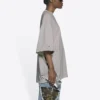 Ανδρικό Balenciaga με λογότυπο Mosaic BB Alphabet, φαρδιά, με τρύπες και φθαρμένη εμφάνιση, κοντομάνικο, γκρι 651795TKVF58174