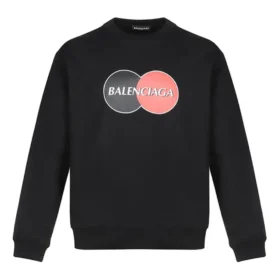 Ανδρικό Balenciaga με μοτίβο λογότυπου, στρογγυλό λαιμό και μακριά μανίκια, μαύρο 583258TIV801000 Ανδρικό Balenciaga με μοτίβο λογότυπου, στρογγυλό λαιμό και μακριά μανίκια, μαύρο 583258TIV801000