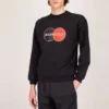 Ανδρικό Balenciaga με μοτίβο λογότυπου, στρογγυλό λαιμό και μακριά μανίκια, μαύρο 583258TIV801000