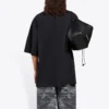 Ανδρικό Balenciaga με μοτίβο τρεξίματος και λογότυπο, φαρδύ, κοντομάνικο, μαύρο 641614TJVK61070