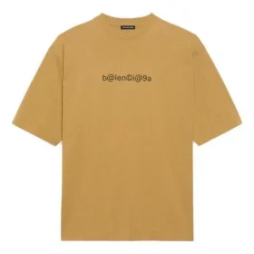 Ανδρικό Balenciaga με στρογγυλό λαιμό, τυπωμένο αλφάβητο, κοντό μανίκι, χακί 620969TIV509605 Ανδρικό Balenciaga με στρογγυλό λαιμό, τυπωμένο αλφάβητο, κοντό μανίκι, χακί 620969TIV509605