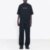 Ανδρικό Balenciaga με συμβολική εκτύπωση αλφαβήτου, στρογγυλό λαιμό και κοντά μανίκια, μαύρο 620969TIV501070