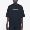 Ανδρικό Balenciaga με συμβολική εκτύπωση αλφαβήτου, στρογγυλό λαιμό και κοντά μανίκια, μαύρο 620969TIV501070