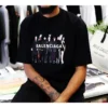 Ανδρικό Balenciaga Oversize με τυπωμένο λογότυπο, ρετρό στυλ, χαμηλός ώμος, κοντό μανίκι, μαύρο 620969TIVA11000