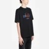 Ανδρικό Balenciaga Paris Love κανονικού μεγέθους T-shirt με τύπωμα, κοντό μανίκι, μαύρο 594579TGV431000