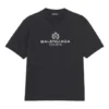 Ανδρικό Balenciaga Retro Knit BB Paris Printing με κοντά μανίκια, μαύρο 594579TGV601000