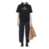 Ανδρικό Balenciaga Retro Knit BB Paris Printing με κοντά μανίκια, μαύρο 594579TGV601000