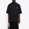 Ανδρικό Balenciaga Retro Sports Logo με κοντά μανίκια, μαύρο 641614TJVL41000