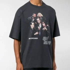 Ανδρικό Balenciaga Speed Hunter Series με τυπωμένο λογότυπο, ρετρό, φαρδύ, κοντομάνικο, μαύρο 541877TCV381055 Ανδρικό Balenciaga Speed Hunter Series με τυπωμένο λογότυπο, ρετρό, φαρδύ, κοντομάνικο, μαύρο 541877TCV381055