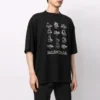 Ανδρικό Balenciaga SS21 Casual με τύπωμα, φαρδύ, κοντομάνικο, μαύρο 641614TJV801070