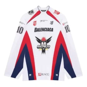 Ανδρικό Balenciaga SS21 Hockey Sports Mesh Μακρυμάνικο Λευκό 657105TKV248090