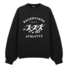 Ανδρικό Balenciaga SS21 Hole, φαρδύ, στρογγυλό λαιμό, μακριά μανίκια, μαύρο 641654TJVI71070