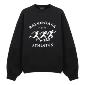 Ανδρικό Balenciaga SS21 Hole, φαρδύ, στρογγυλό λαιμό, μακριά μανίκια, μαύρο 641654TJVI71070