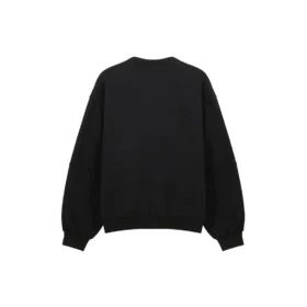 Ανδρικό Balenciaga SS21 Hole, φαρδύ, στρογγυλό λαιμό, μακριά μανίκια, μαύρο 641654TJVI71070