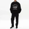 Ανδρικό Balenciaga SS21 Hole, φαρδύ, στρογγυλό λαιμό, μακριά μανίκια, μαύρο 641654TJVI71070