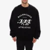 Ανδρικό Balenciaga SS21 Hole, φαρδύ, στρογγυλό λαιμό, μακριά μανίκια, μαύρο 641654TJVI71070