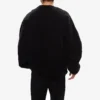 Ανδρικό Balenciaga SS21 Hole, φαρδύ, στρογγυλό λαιμό, μακριά μανίκια, μαύρο 641654TJVI71070