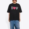 Ανδρικό Balenciaga SS21 Love με κοντά μανίκια, μαύρο 612966TJVL51070