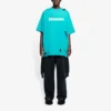 Ανδρικό Balenciaga SS21 με μοτίβο αλφαβήτου, τρύπες, στρογγυλό λαιμό και κοντά μανίκια, πράσινο 651795TKVB84661