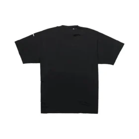 Ανδρικό Balenciaga SS21 με τυπωμένο αλφάβητο, διάτρητο, στρογγυλό λαιμό, κοντό μανίκι, μαύρο 651795TKVB81070 Ανδρικό Balenciaga SS21 με τυπωμένο αλφάβητο, διάτρητο, στρογγυλό λαιμό, κοντό μανίκι, μαύρο 651795TKVB81070