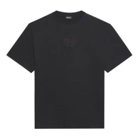 Ανδρικό Balenciaga SS21 με τυπωμένο λογότυπο, φαρδύ, στρογγυλό λαιμό, κοντό μανίκι, μαύρο 641675TKV711069 Ανδρικό Balenciaga SS21 με τυπωμένο λογότυπο, φαρδύ, στρογγυλό λαιμό, κοντό μανίκι, μαύρο 641675TKV711069
