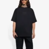Ανδρικό Balenciaga SS21 με τυπωμένο λογότυπο, φαρδύ, στρογγυλό λαιμό, κοντό μανίκι, μαύρο 641675TKV711069