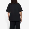 Ανδρικό Balenciaga SS21 με τυπωμένο λογότυπο, φαρδύ, στρογγυλό λαιμό, κοντό μανίκι, μαύρο 641675TKV711069