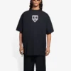 Ανδρικό Balenciaga SS21 με τυπωμένο μοτίβο, στρογγυλό λαιμό και κοντά μανίκια, μαύρο 651795TKV771070
