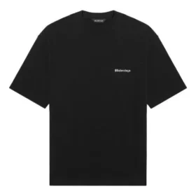 Ανδρικό Balenciaga SS21 Μονόχρωμο με τυπωμένο λογότυπο, κοντομάνικο, μαύρο 612966TJV871070 Ανδρικό Balenciaga SS21 Μονόχρωμο με τυπωμένο λογότυπο, κοντομάνικο, μαύρο 612966TJV871070