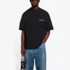 Ανδρικό Balenciaga SS21 Μονόχρωμο με τυπωμένο λογότυπο, κοντομάνικο, μαύρο 612966TJV871070