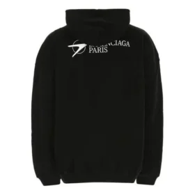 Ανδρικό Balenciaga SS21 Βαμβακερό Μεγάλο με κουκούλα Μακρυμάνικο Μαύρο 620973TKV871070