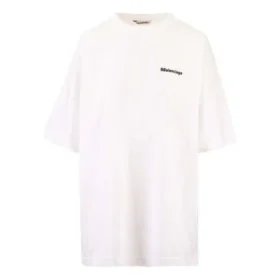 Ανδρικό Balenciaga SS21 βαμβακερό μπλουζάκι με λογότυπο, στρογγυλό γιακά και κοντά μανίκια, λευκό 641655TJV879040 Ανδρικό Balenciaga SS21 βαμβακερό μπλουζάκι με λογότυπο, στρογγυλό γιακά και κοντά μανίκια, λευκό 641655TJV879040