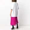 Ανδρικό Balenciaga SS21 βαμβακερό μπλουζάκι με λογότυπο, στρογγυλό γιακά και κοντά μανίκια, λευκό 641655TJV879040