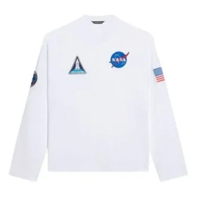 Ανδρικό Balenciaga x NASA Crossover Space Printing Μακρυμάνικο με στρογγυλό λαιμό Λευκό 662496TKVD79040