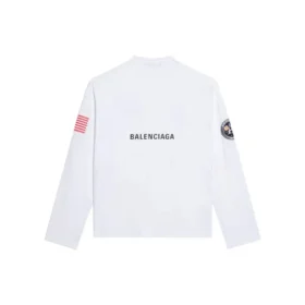 Ανδρικό Balenciaga x NASA Crossover Space Printing Μακρυμάνικο με στρογγυλό λαιμό Λευκό 662496TKVD79040