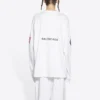Ανδρικό Balenciaga x NASA Crossover Space Printing Μακρυμάνικο με στρογγυλό λαιμό Λευκό 662496TKVD79040