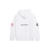 Ανδρικό Balenciaga x NASA FW21 Crossover Logo βαμβακερό κλασικό φούτερ με κουκούλα, φαρδιά γραμμή, μακριά μανίκια, λευκό 651799TKVD89040