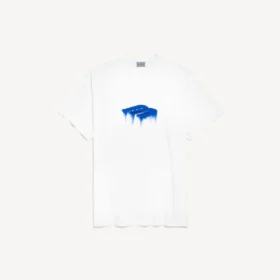 Ανδρικό φαρδύ T-shirt «Wet Brush» σε λευκό χρώμα