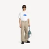Ανδρικό φαρδύ T-shirt «Wet Brush» σε λευκό χρώμα