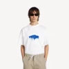 Ανδρικό φαρδύ T-shirt «Wet Brush» σε λευκό χρώμα