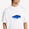 Ανδρικό φαρδύ T-shirt «Wet Brush» σε λευκό χρώμα