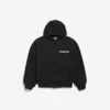 Ανδρικό φούτερ με κουκούλα και φερμουάρ «DIY Balenciaga Back» σε κανονική εφαρμογή, σε μαύρο χρώμα