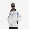 Ανδρικό φούτερ με κουκούλα και φερμουάρ oversized από τη συνεργασία Balenciaga | NBA, σε λευκό/πολύχρωμο